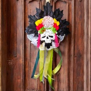 Hand Crafted Dia de los Muertos Door / Wall Decor